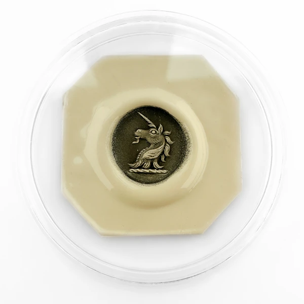Vintage Unicorn Intaglio Signet Ring with Wax Seal Impression - Saddingtons Jewellery Stand 375 - image 5