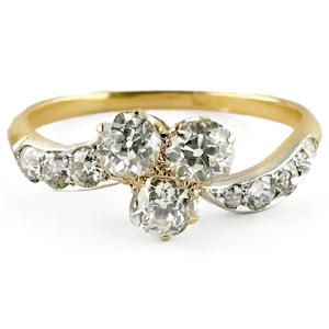 Victorian Diamond Trefoil Ring - Saddingtons Jewellery Stand 375
