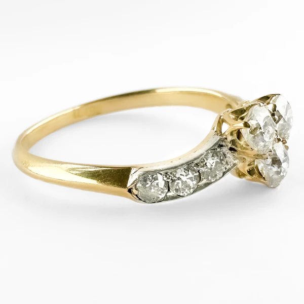 Victorian Diamond Trefoil Ring - Saddingtons Jewellery Stand 375 - image 4