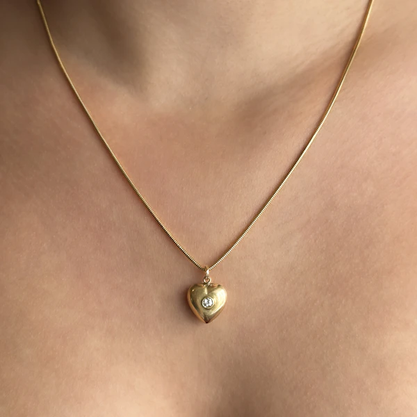 Diamond Set Gold Heart Pendant - Saddingtons Jewellery Stand 375 - image 5