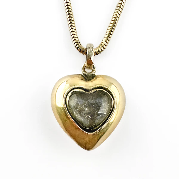 Diamond Set Gold Heart Pendant - Saddingtons Jewellery Stand 375 - image 4