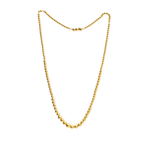 Vintage 1960s 18ct Gold Graduated Bead Necklace - image 1