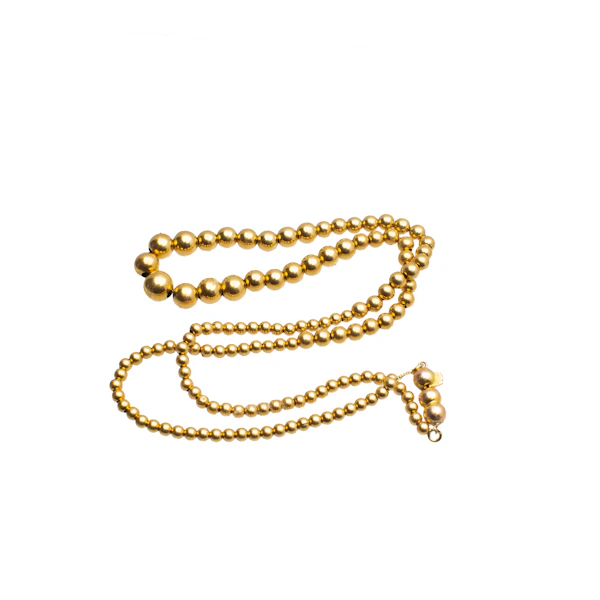 Vintage 1960s 18ct Gold Graduated Bead Necklace - image 2