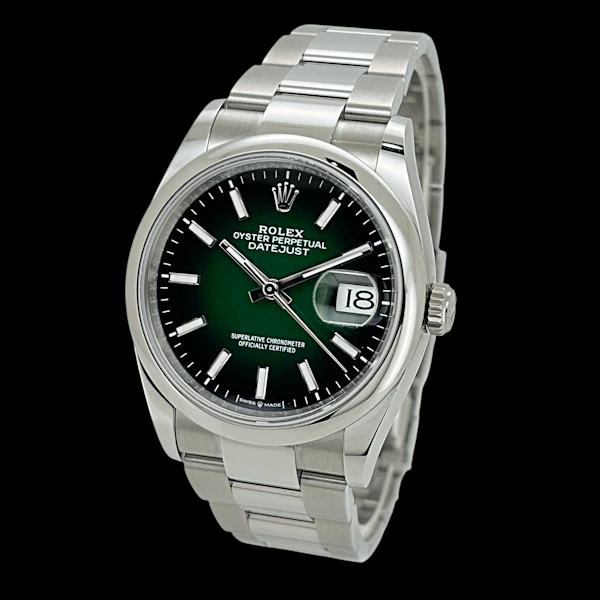 ROLEX DATEJUST 36 NEW GREEN OMBRE DIAL FULL SET OYSTER 2026 - 126200-0025 - image 1