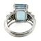 Vintage Emerald-Cut Aquamarine and Diamond Ring - Saddingtons Jewellery Stand 375 - image 3