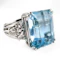 Vintage Emerald-Cut Aquamarine and Diamond Ring - Saddingtons Jewellery Stand 375 - image 2