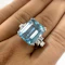 Vintage Emerald-Cut Aquamarine and Diamond Ring - Saddingtons Jewellery Stand 375 - image 1