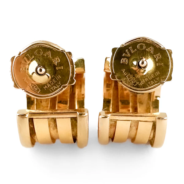 Vintage Bvlgari B.zero1 Yellow Gold Hoop Earrings - image 3