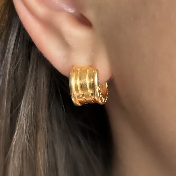 Vintage Bvlgari B.zero1 Yellow Gold Hoop Earrings - image 1