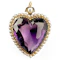 Victorian Amethyst & Seed Pearl Heart Pendant - Saddingtons Jewellery Stand 375 - image 1