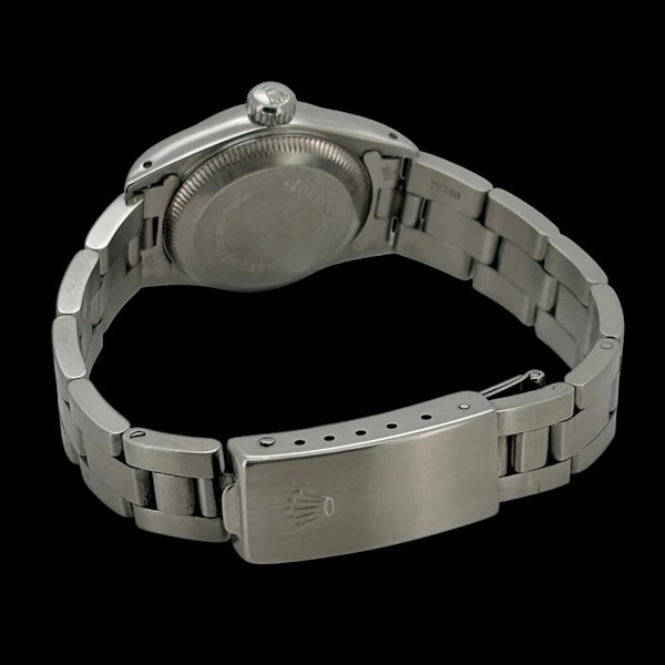 ROELX OYSTER PERPETUAL 26 LADY WHITE ROMAN INDEX DIAL STAINLESS STEEL OYSTER FULL SET 1989 - image 5