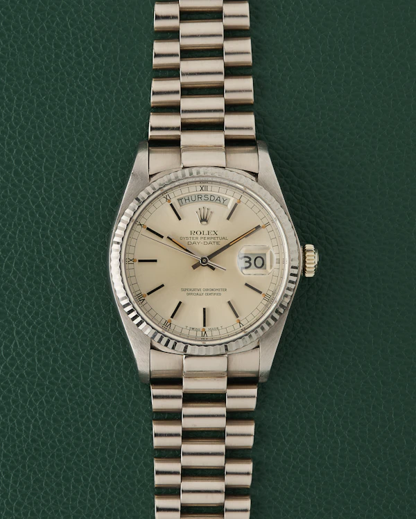 Rolex Day-Date 18039 White Gold 18k 36mm Japan President Bracelet Vintage 1978 - image 1