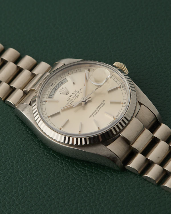 Rolex Day-Date 18039 White Gold 18k 36mm Japan President Bracelet Vintage 1978 - image 8