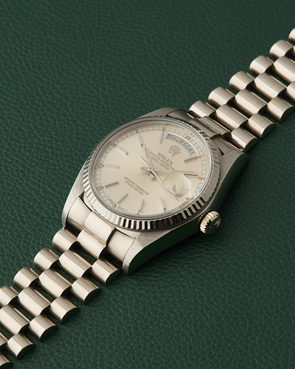 Rolex Day-Date 18039 White Gold 18k 36mm Japan President Bracelet Vintage 1978 - image 7