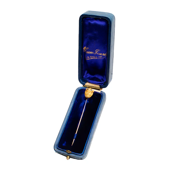 Antique French 18ct Gold & Sapphire Motorist Stick Pin - image 2