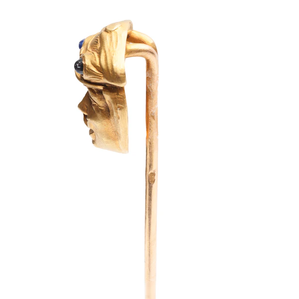 Antique French 18ct Gold & Sapphire Motorist Stick Pin - image 5