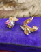 A very fine pair of 18ct Yellow & White Gold (tested), Retro, Clip Earrings,  a Stylised Foliate Design set throughout with Diamonds, Burma Rubies & Sapphires. Circa 1940 - image 3