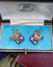 A very fine pair of 18ct Yellow & White Gold (tested), Retro, Clip Earrings,  a Stylised Foliate Design set throughout with Diamonds, Burma Rubies & Sapphires. Circa 1940 - image 2