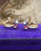 A very fine pair of 18ct Yellow & White Gold (tested), Retro, Clip Earrings,  a Stylised Foliate Design set throughout with Diamonds, Burma Rubies & Sapphires. Circa 1940 - image 5