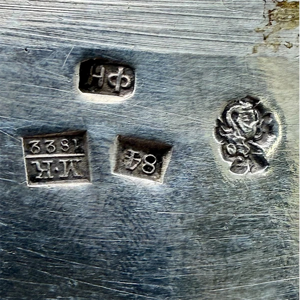 Russian silver and cut glass kovsh, Moscow, c.1910. - image 8