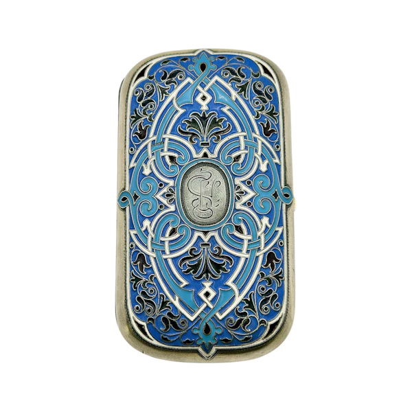 Russian silver cloisonné and pique-a-jour enamel cigarette case, St Petersburg, 1890s by Grigory Andreyev. - image 2