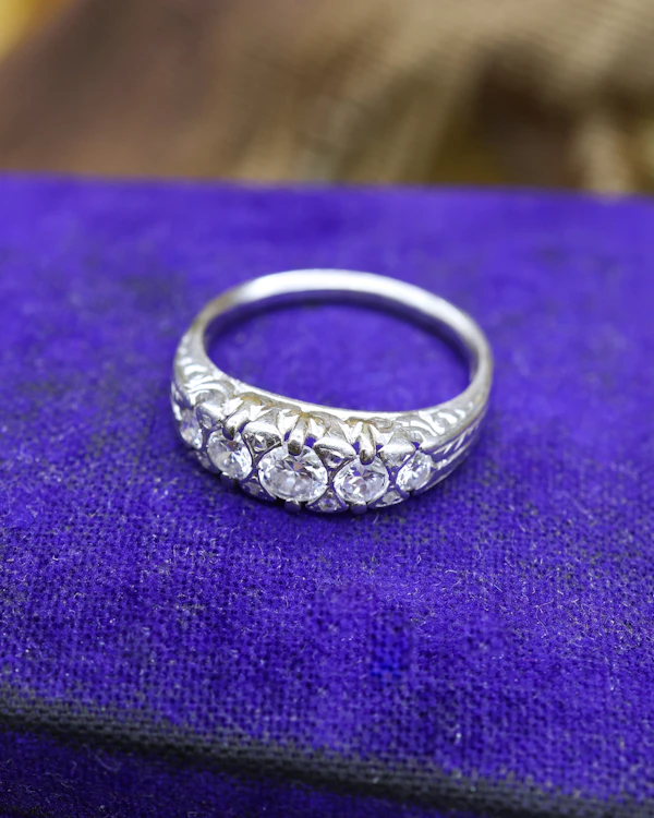 18ct White Gold Five Stone Diamond Ring Circa 1910-1920 - image 2