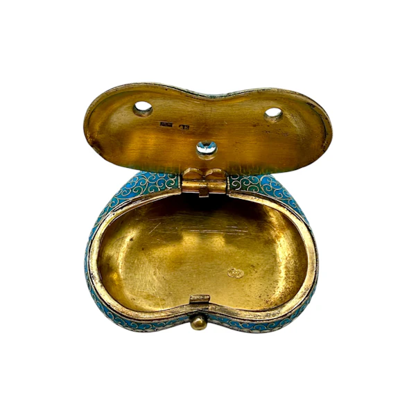 Russian silver cloisonné enamel pill box, Moscow, 1894 by Antip Kuzmichev. - image 5