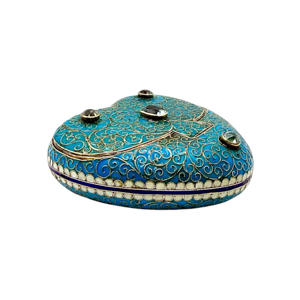 Russian silver cloisonné enamel pill box, Moscow, 1894 by Antip Kuzmichev. - image 4