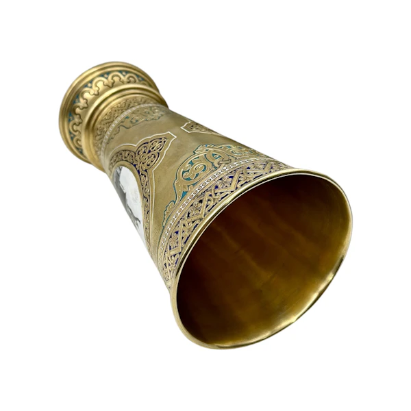 Russian silver gilt champleve and pictorial enamel presentation cup, Moscow, 1896. - image 5