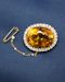 A very fine 15 ct Yellow Gold, Silver tipped (Tested),  44 Carat, Oval Natural Citrine and 1,20 Carat Round Brilliant Cut, Diamond Brooch. Circa 1920. - image 2
