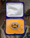 A very fine 15 ct Yellow Gold, Silver tipped (Tested),  44 Carat, Oval Natural Citrine and 1,20 Carat Round Brilliant Cut, Diamond Brooch. Circa 1920. - image 1