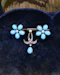 A very fine 15ct Yellow Gold (tested), Silver tipped Turquoise & Diamond Brooch, British Circa 1905. - image 2