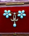 A very fine 15ct Yellow Gold (tested), Silver tipped Turquoise & Diamond Brooch, British Circa 1905. - image 4