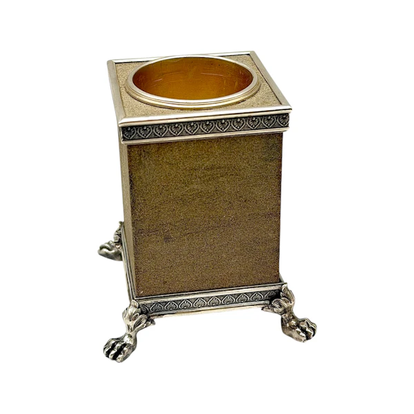 Faberge silver and sandstone match holder, St Petersburg, c.1890s by Workmaster Julius Rappoport. - image 3