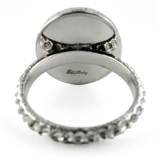 Kutchinsky 1972 Textured Diamond Set Bombe Ring - Saddingtons Jewellery Stand 375 - image 5