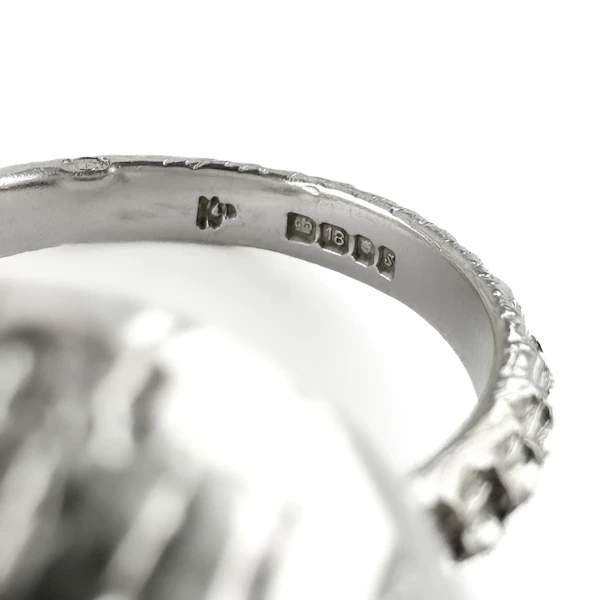 Kutchinsky 1972 Textured Diamond Set Bombe Ring - Saddingtons Jewellery Stand 375 - image 3