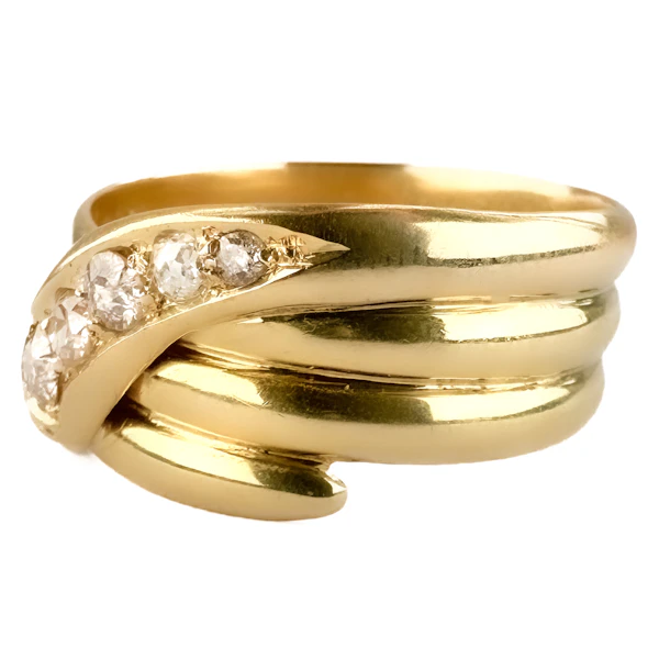 Antique 1912 5 Diamond Snake Ring - Saddingtons Jewellery Stand 375 - image 4