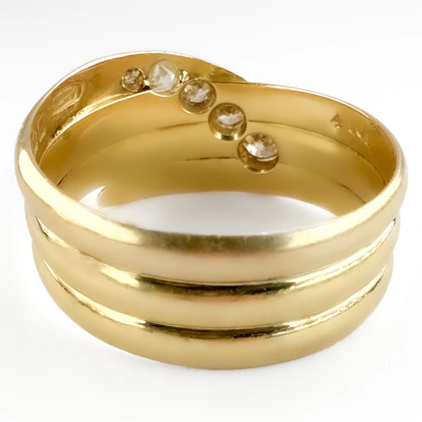 Antique 1912 5 Diamond Snake Ring - Saddingtons Jewellery Stand 375 - image 2