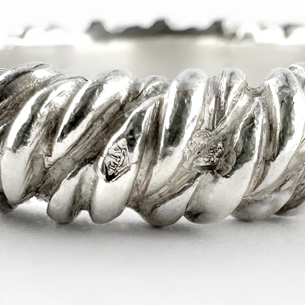 Vintage Hermès Torsade Silver Ring by Vachey - Saddingtons Jewellery Stand 375 - image 2