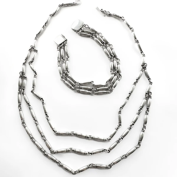 Georg Jensen Triple Layer Necklace & Bracelet Suite - Saddingtons Jewellery Stand 375 - image 2