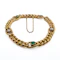 18ct French Curb Linked Diamond and Emerald Bracelet Spectrum Antiques - image 1