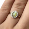 Edwardian Chrysoberyl Cat’s Eye & Diamond Cluster Ring - Saddingtons Jewellery Stand 375 - image 1