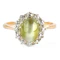 Edwardian Chrysoberyl Cat’s Eye & Diamond Cluster Ring - Saddingtons Jewellery Stand 375 - image 2
