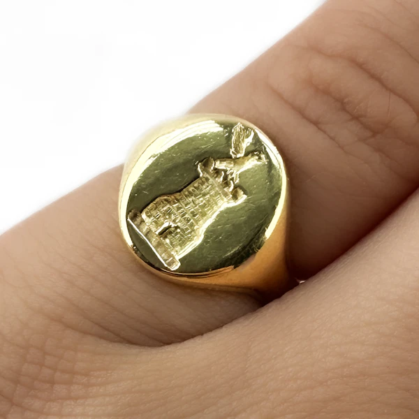 Bird & Tower Intaglio Signet Ring - Saddingtons Jewellery Stand 375 - image 2