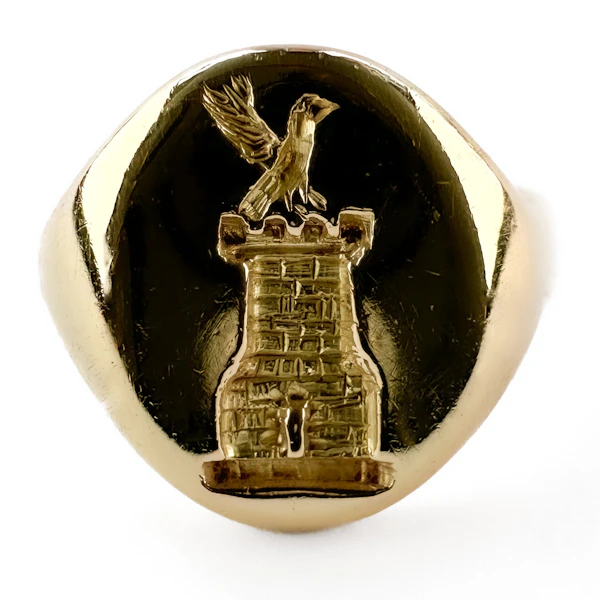 Bird & Tower Intaglio Signet Ring - Saddingtons Jewellery Stand 375 - image 3