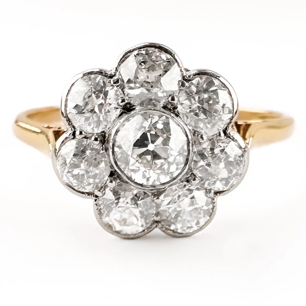 Victorian 8 Stone Diamond Daisy Cluster Ring - Saddingtons Jewellery Stand 375 - image 1