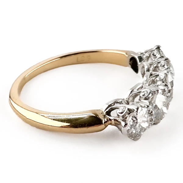 Edwardian 1.75ct 5 Stone Diamond Ring - Saddingtons Jewellery Stand 375 - image 3