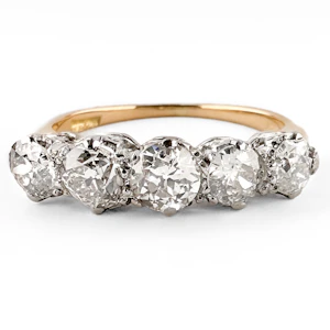 Edwardian 1.75ct 5 Stone Diamond Ring - Saddingtons Jewellery Stand 375