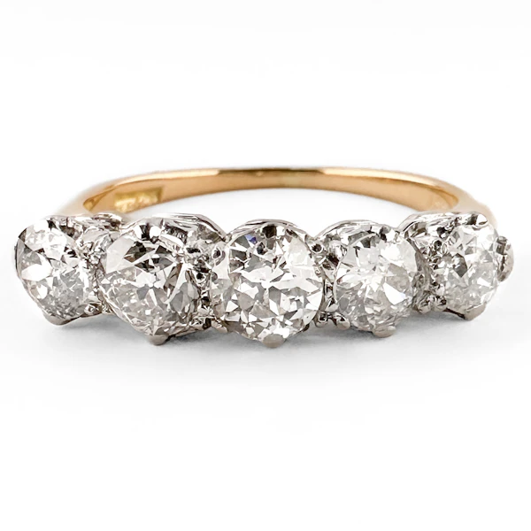 Edwardian 1.75ct 5 Stone Diamond Ring - Saddingtons Jewellery Stand 375 - image 1