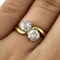 Victorian 1ct 2 Stone Diamond Crossover Ring - Saddingtons Jewellery Stand 375 - image 1